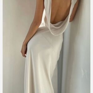 Meshki Cream Backless Gown